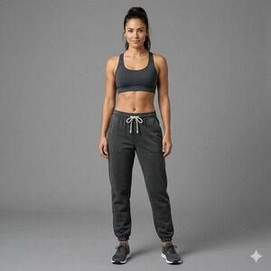 NEW A. Ren Organic Cotton Jogger Sweatpants Charcoal Grey Made in USA Medium